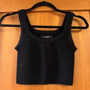 NWOT CUTS Women’s Black Ribbed Cropped Tank Top